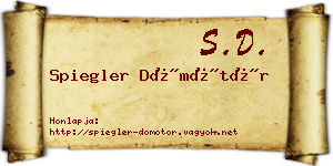 Spiegler Dömötör névjegykártya